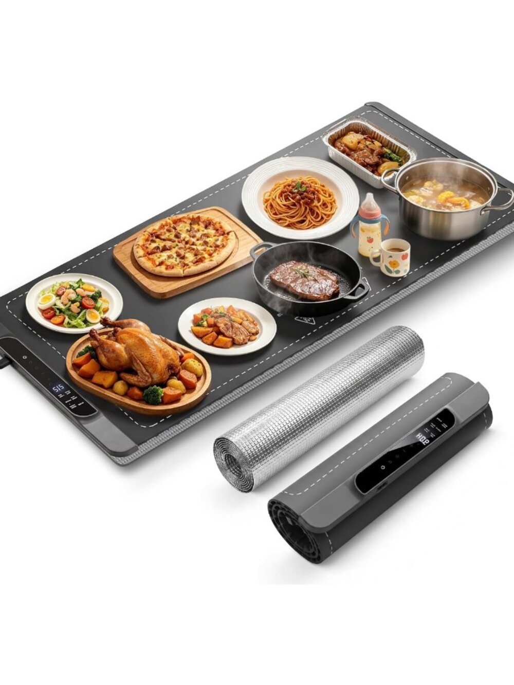 Extra Large Roll-Up Food Warming Mat (36" x 15") - Ideal for Parties & Events